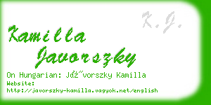 kamilla javorszky business card